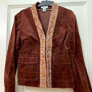 Anthropologie velvet embroidered jacket by Sitwell